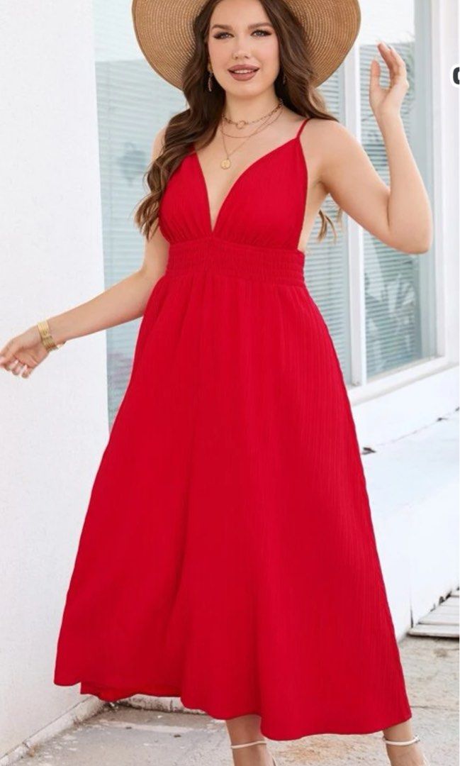 Red beach dress (Category: Dresses) located in Quezon City. Submitted by plines (Listing ID 1279878527, Image 3). Description: Medium -large.