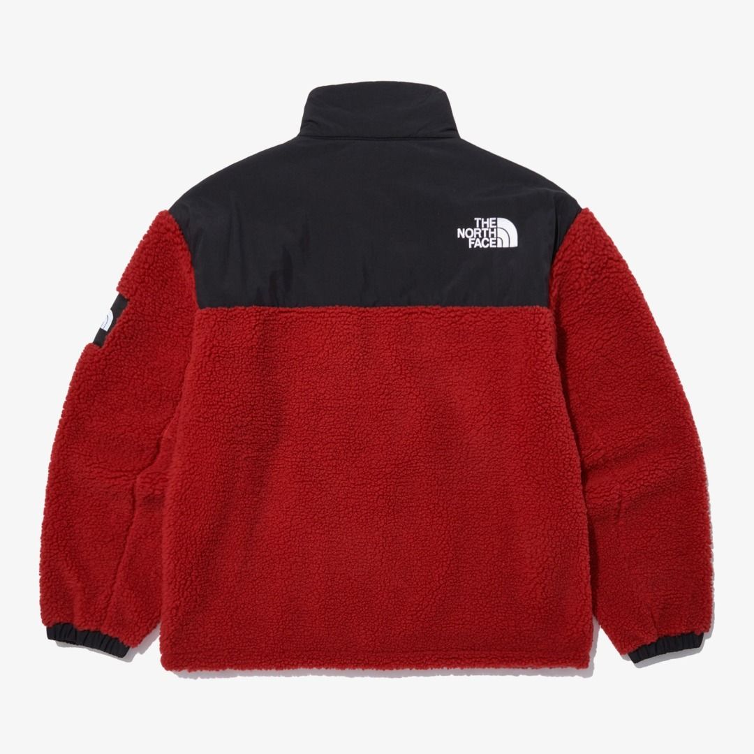 Red fuzzy north face jacket online