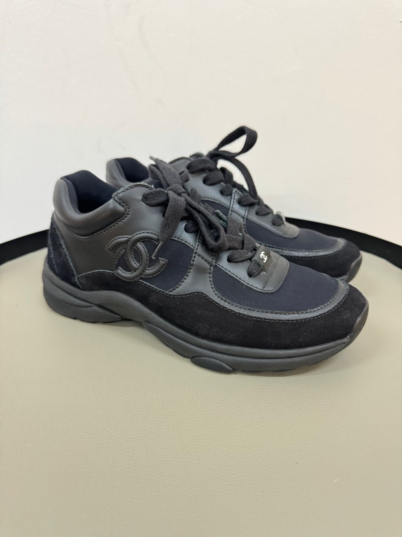 Mens black chanel sneakers new arrivals