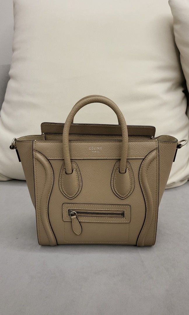 Celine nano luggage deals bag in drummed calfskin