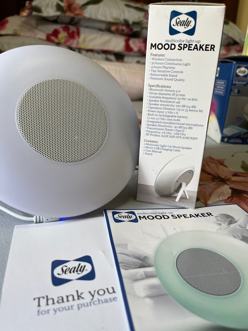 SEALY MOOD SPEAKER MULTICOLOR LIGHTUP, Audio, Soundbars, Speakers