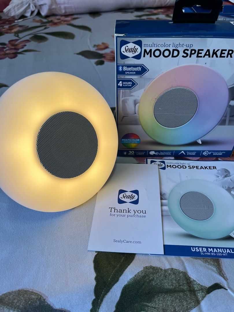 SEALY MOOD SPEAKER MULTICOLOR LIGHTUP, Audio, Soundbars, Speakers