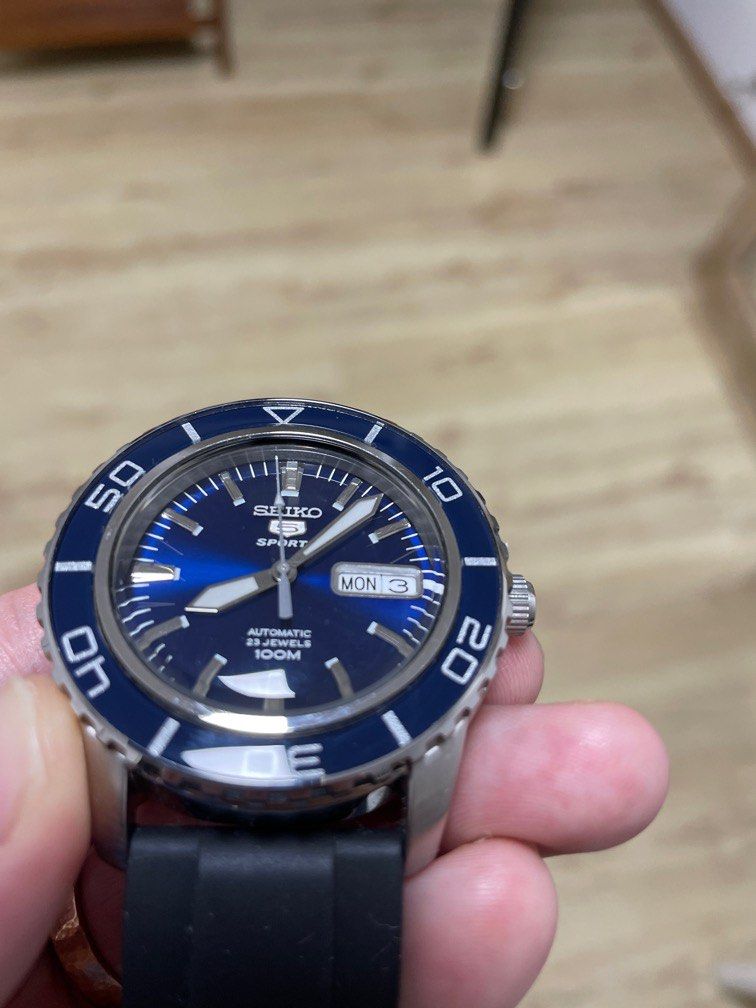 Seiko 5 Sports blue sunburst dial SNZH53K1 Luxury Watches on