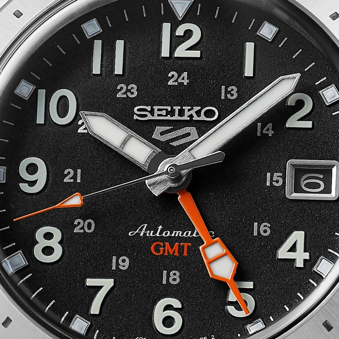 Seiko men's silvertone sale stainless steel automatic watch
