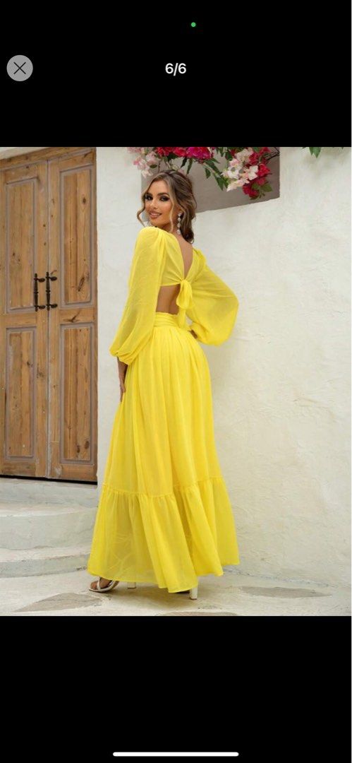long mustard yellow dress Kimono robe with long sleeves Handmade, XL / 74