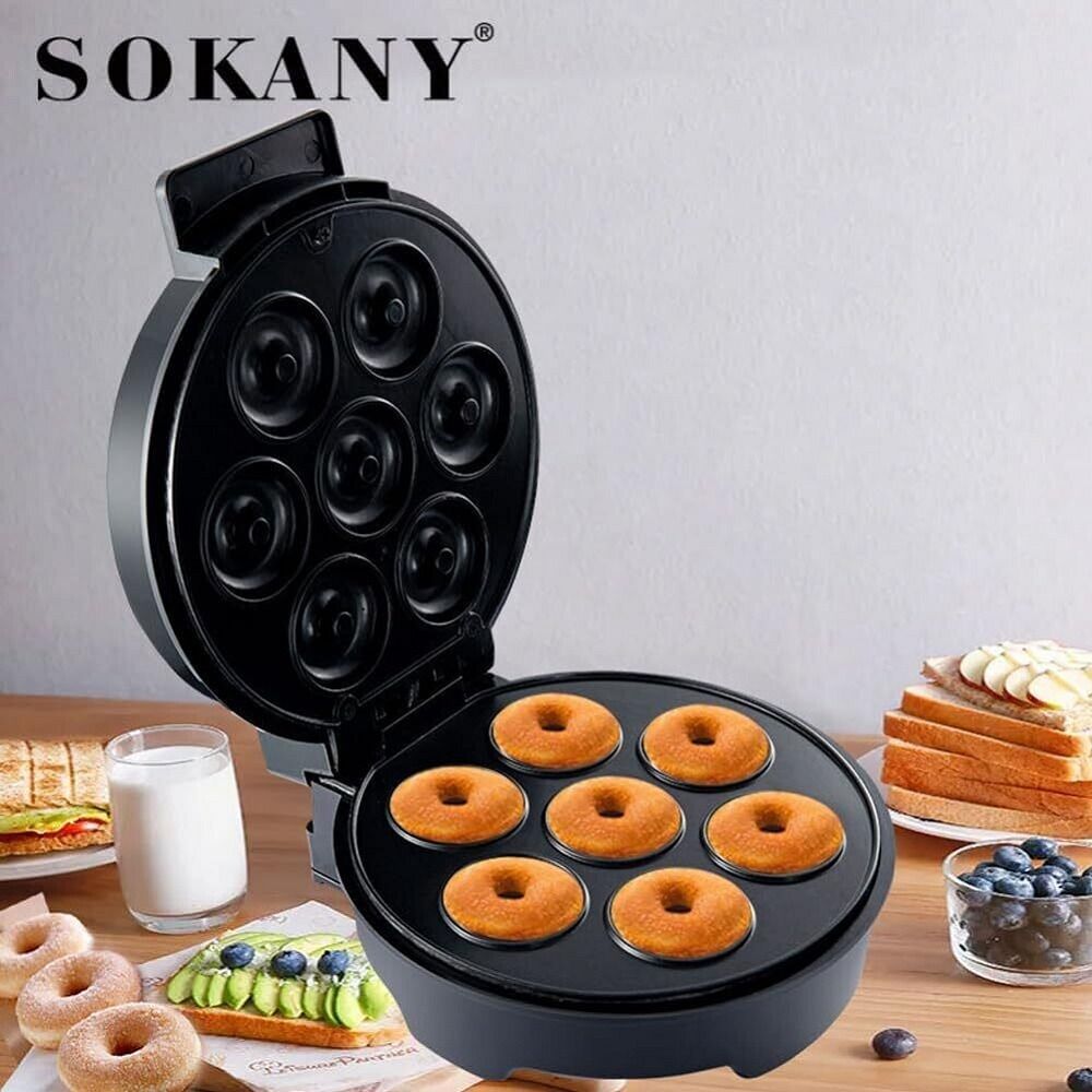 Sokany 7 HOLES DONUT MAKER 1000W (Category: Other Kitchenware & Tableware) located in Paranaque City. Submitted by ATIS.PH (Listing ID 1279814407, Image 3). Description: About this item 【Donut Maker for up to 7 doughnuts at the same time】You can enjoy 7 freshly prepared mini donuts at once - ideal for cooking at the table together. Perfect for children's birthdays or other celebrations. Fast Cooking The double plates heat evenly, with a powerful 