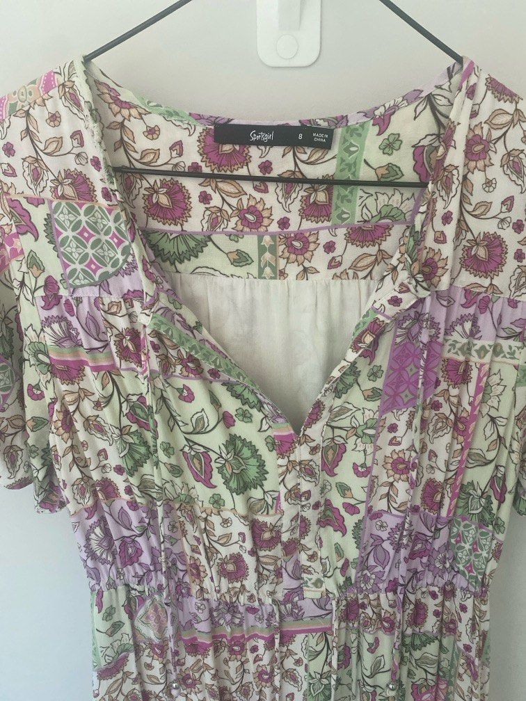oh polly long green dress Sports Girl Crinkle Metallic Green Woman's Top Small main image 1