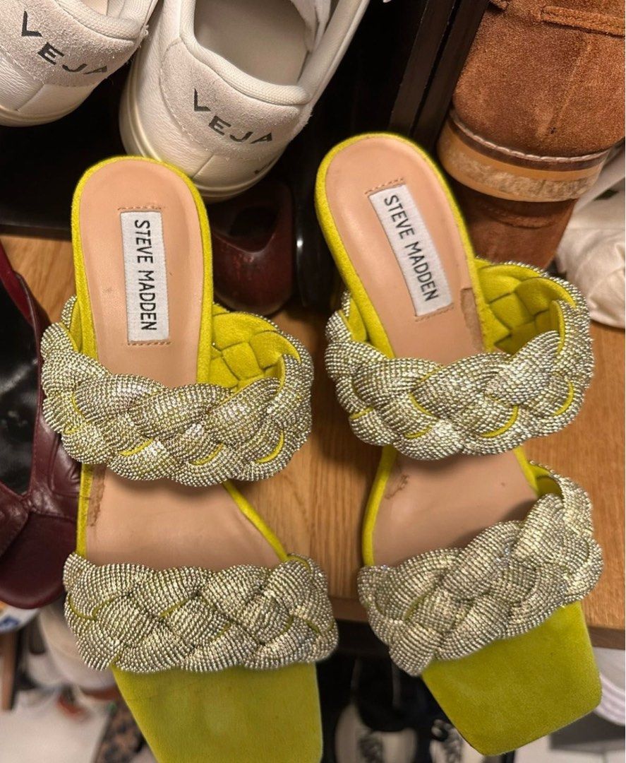Steve Madden Diamant Heels in Neon Lime Women s Fashion