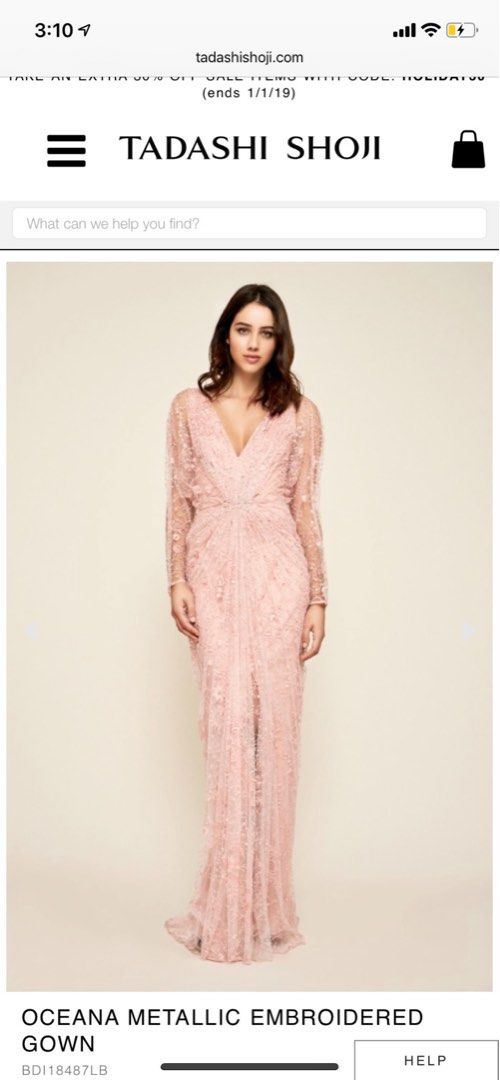 Tadashi Shoji pink maxi dress Carousell