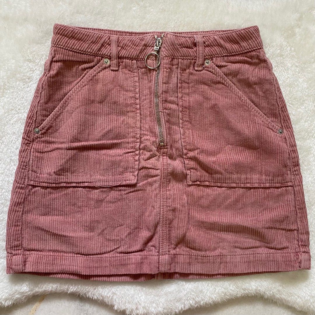 Topshop corduroy sales zip skirt