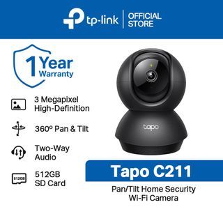 TP-Link Tapo C211 2K 3MP 360° Pan/Tilt Home Security Indoor Wi-Fi CCTV Camera