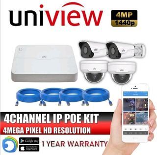 Uniview POE IP CCTV Package 4 Channel NVR 4MP