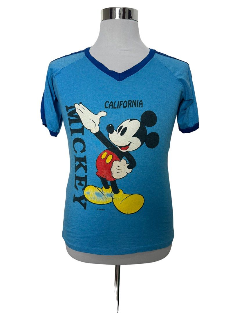 Vintage mickey mouse velva sheen v neck Women s Fashion Tops