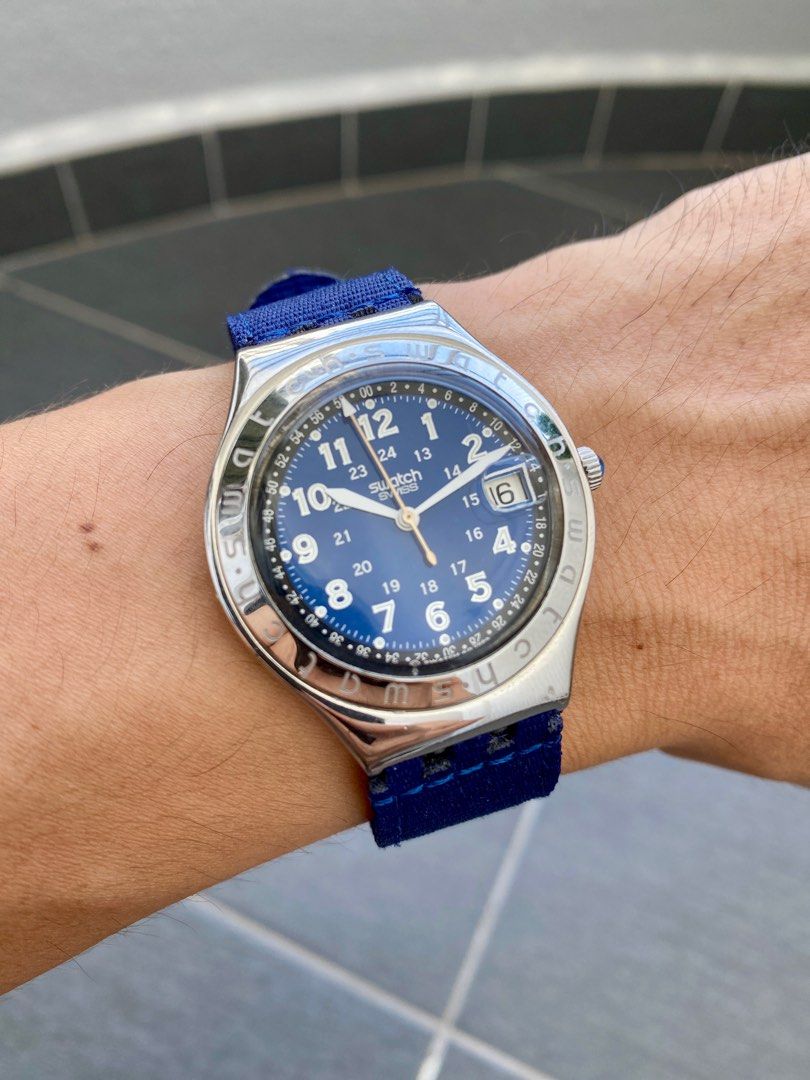 Vintage Swatch Irony Happy Joe Blue New Strap Men s Fashion