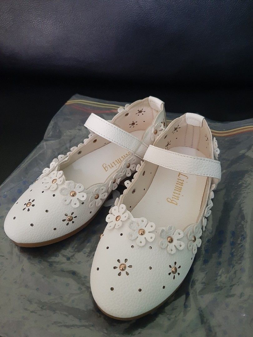 White Flower girl shoes