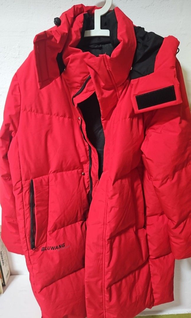 Red three quarter length coat on sale