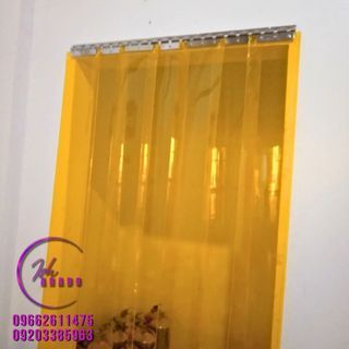 yellow plain or rib per roll pvc curtain for warehouse