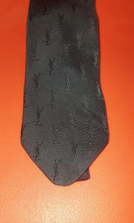 YSL logo necktie blue