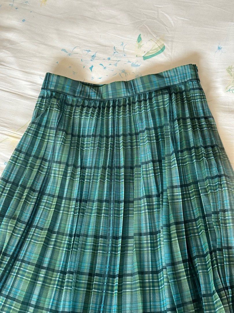 Green plaid skirt zara sales