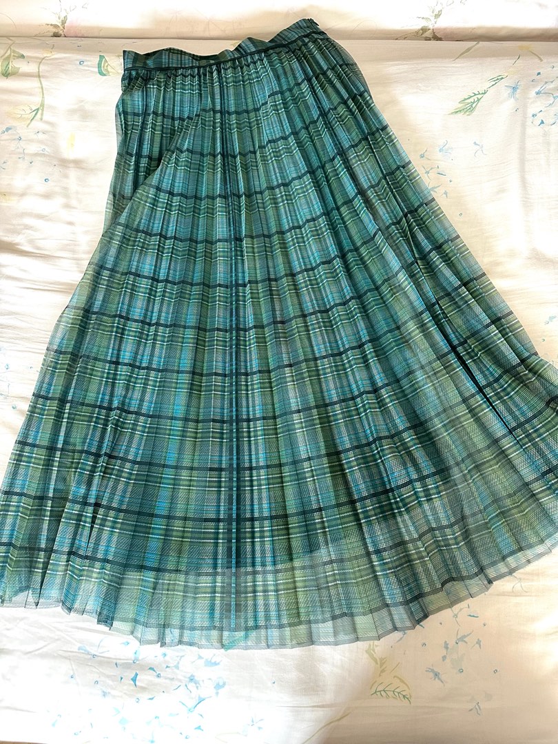 Green plaid skirt zara sales