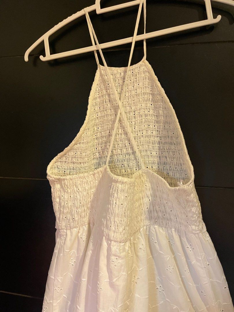 Zara white summer halter dress, Women's Fashion, Dresses & Sets, Dresses on  Carousell