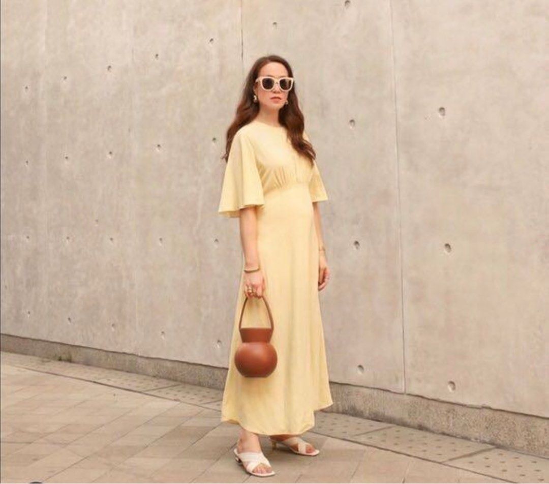 chinese dress ladies Lina linen dress yellow  Brbara Medeiros