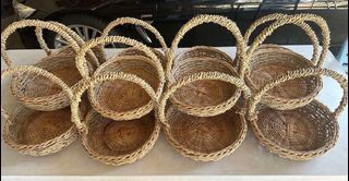 12” rattan basket with handle