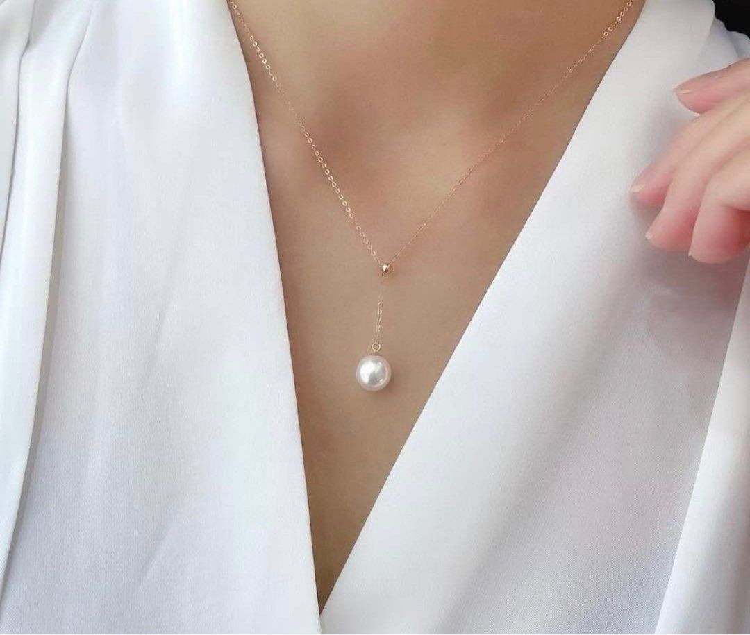 Adjustable pearl hotsell necklace