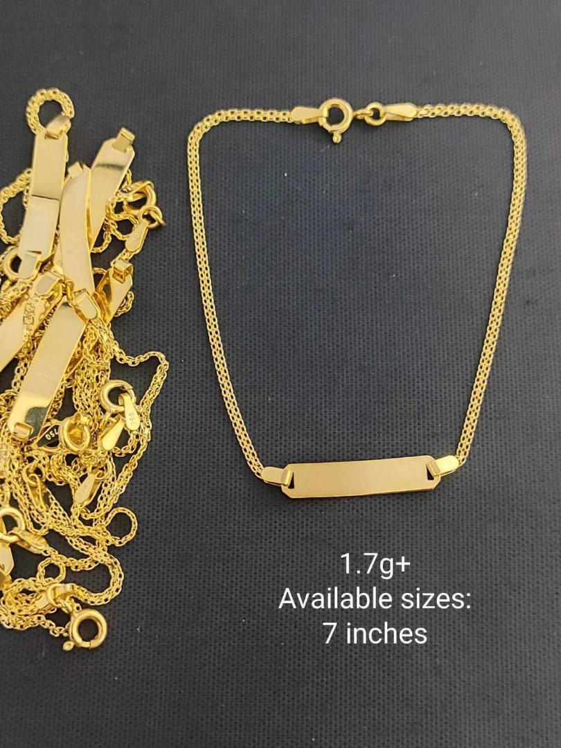 18k Gold ID Bracelet, Women's Fashion, Jewelry & Organizers, Bracelets ...