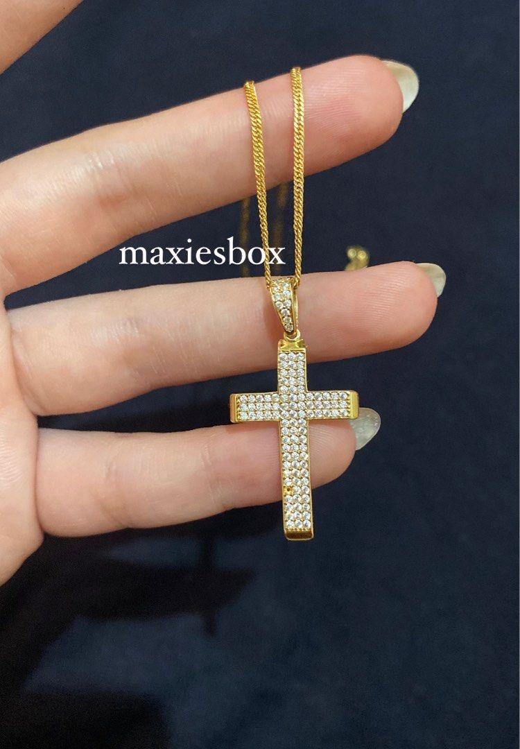Marry Me】Buy 1 Take 1 18K Saudi Gold Necklace Pawn Female Water Wave Chain  Love