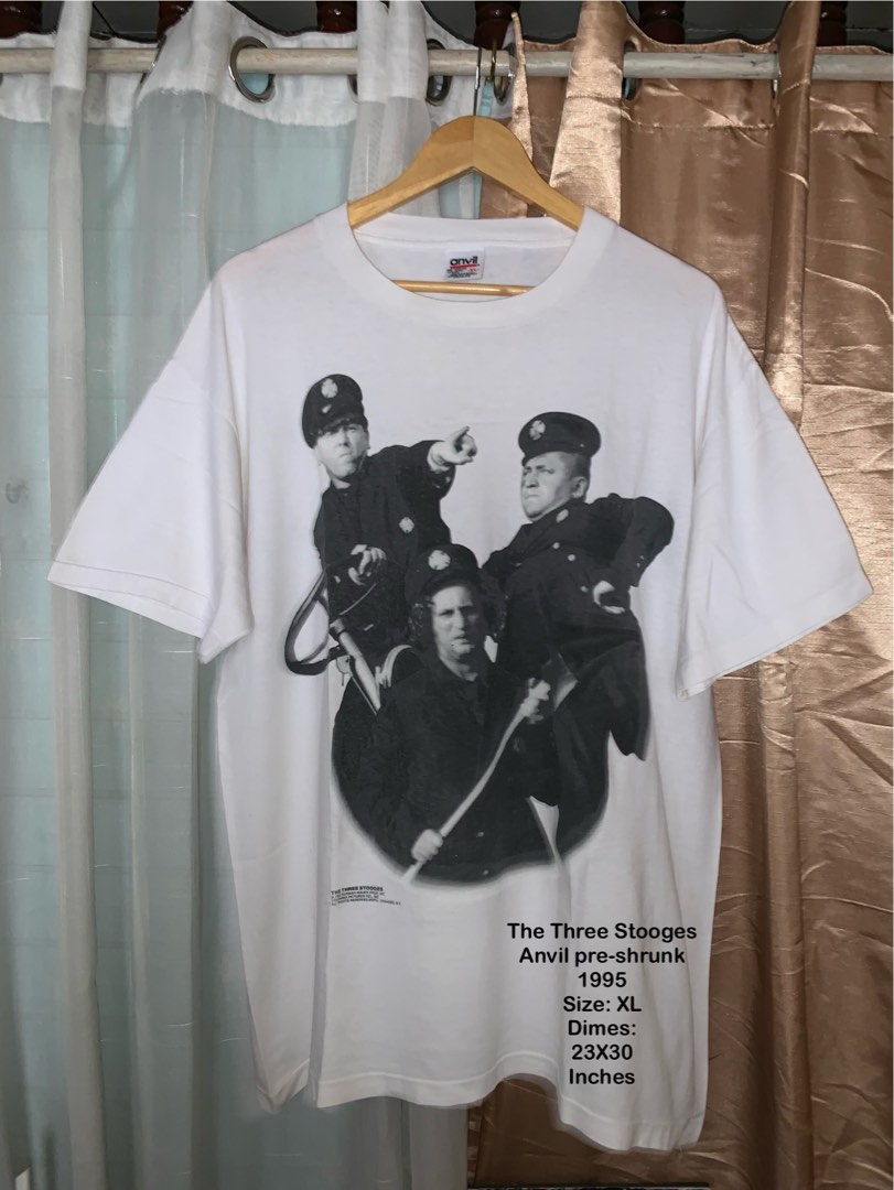 T-shirt Vintage 1990 3 STOOGES 'Yo Moe Raps' Changes Taille XL - Noir - Coton - Très Bon état