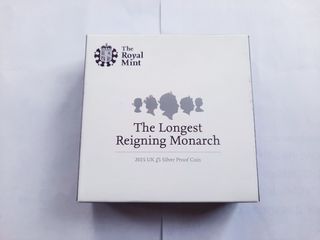 2015 UK The Longest Reigning Monarch Silver Proof £5 Coin