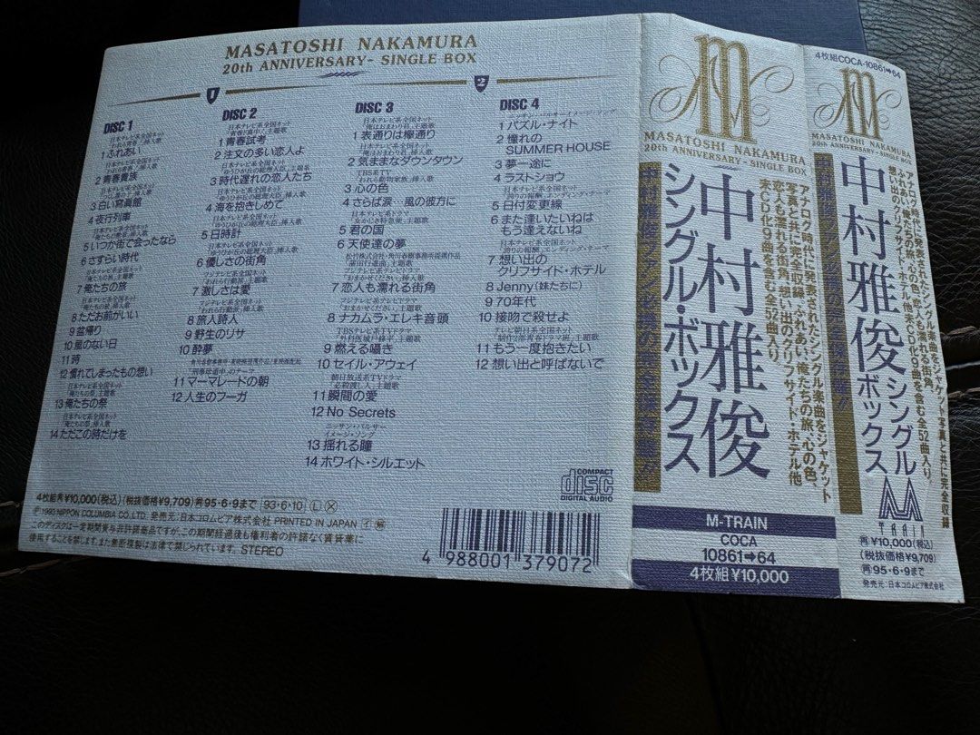 30年前完美收藏品、代友出售）中村雅俊4CD Single / Box 中村雅俊20th