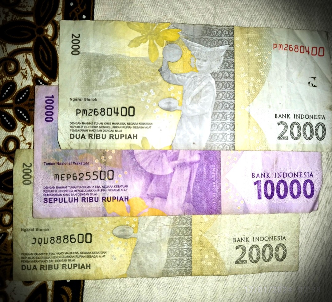 3 Uang Kertas Ri Baru Nomor Bagus Xxx400 Xxx500 Xxx600 Antik