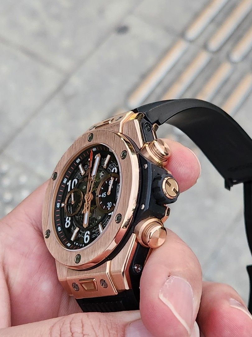 Hublot skeleton top rose gold