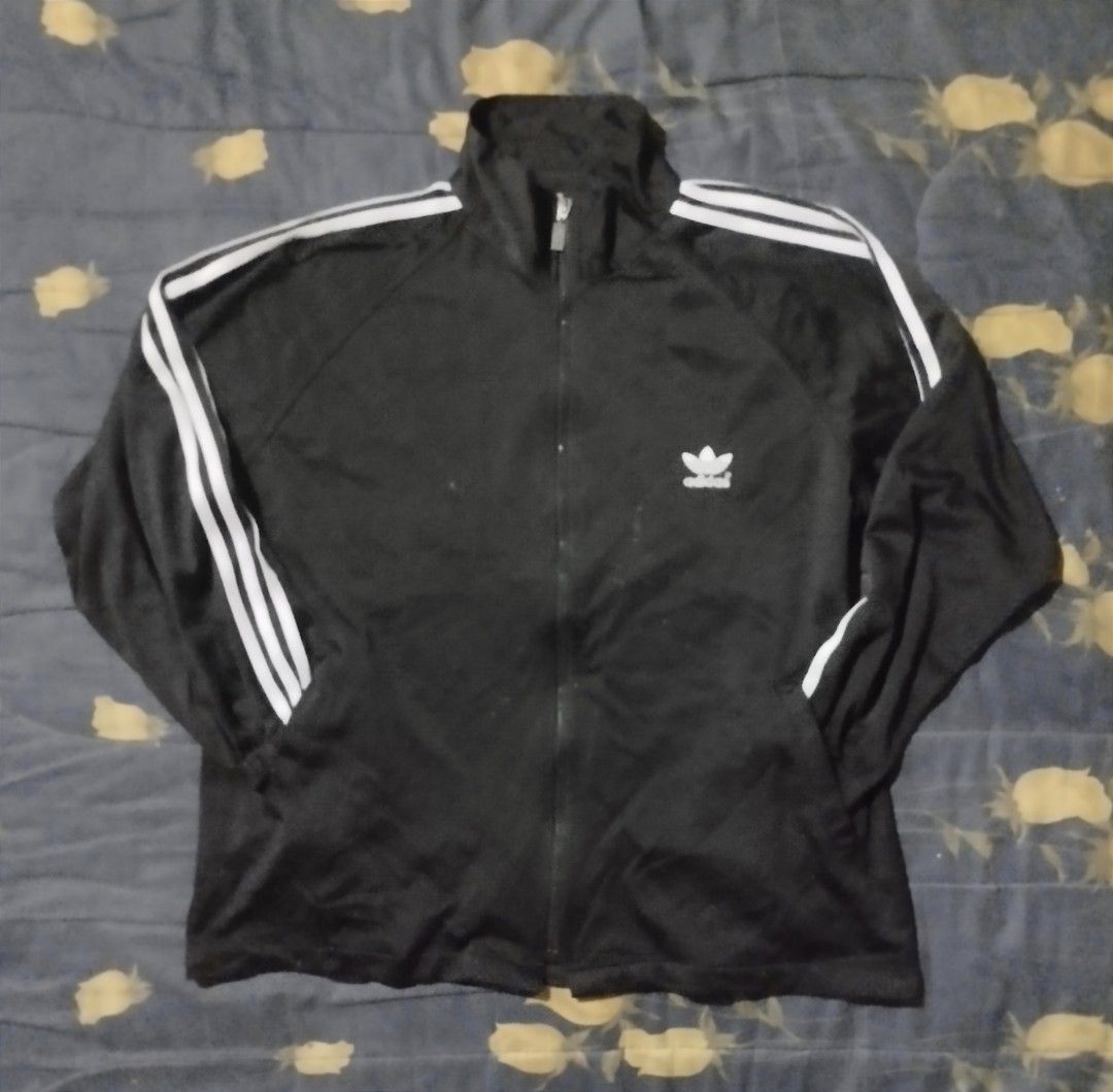 Adidas originals california windbreaker black white hotsell firebird hoodie top jacket