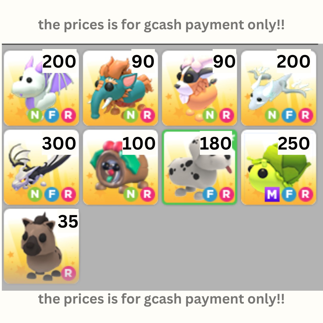 ADOPT ME PETS FOR SALE, Video Gaming, Video Games, Others on Carousell