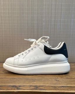 Alexander McQueen Oversized Leather Sneakers in Black and White