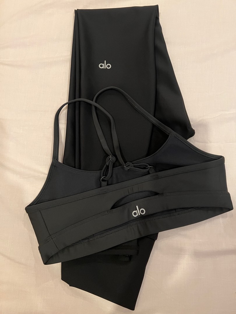 Alo yoga interlace Black Large, Women's Fashion, Activewear on Carousell