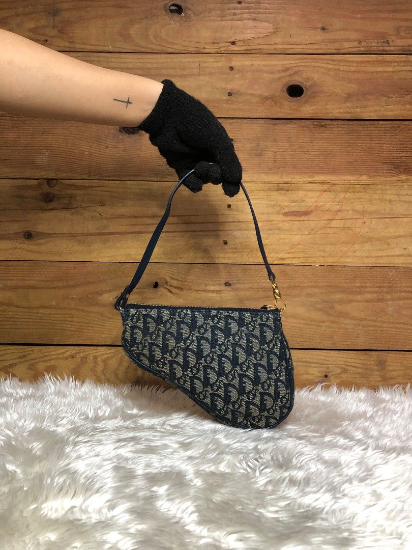 AUTHENTIC CHRISTIAN DIOR MONOGRAM MINI SADDLE POCHETTE