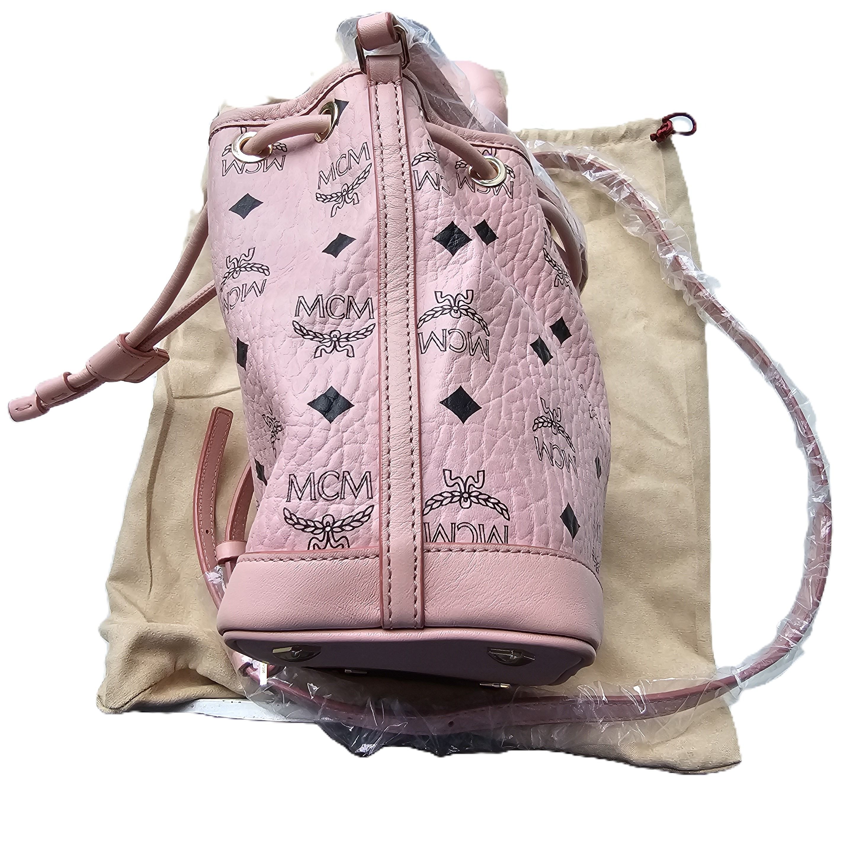 Authentic MCM Rabbit Bucket Crossbody Sling Pink Bag Luxury Bags