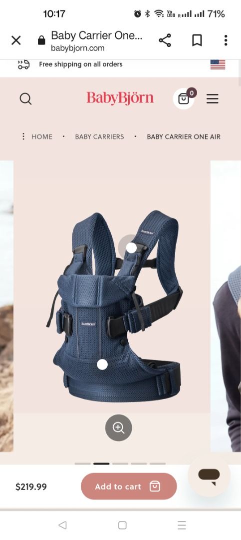 Baby Bjorn baby carrier One Air used once