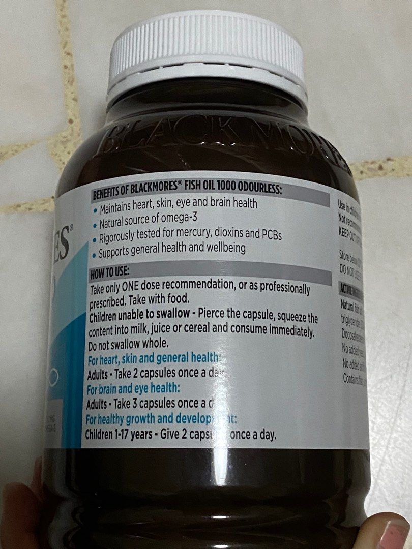 Blackmores odourless fish oil, Health Nutrition, Health