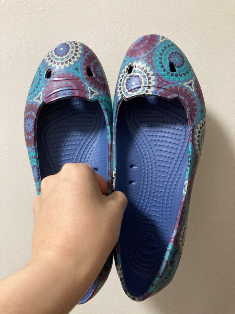 BN Crocs Blue Purple Floral Flats size 8 Women s Fashion