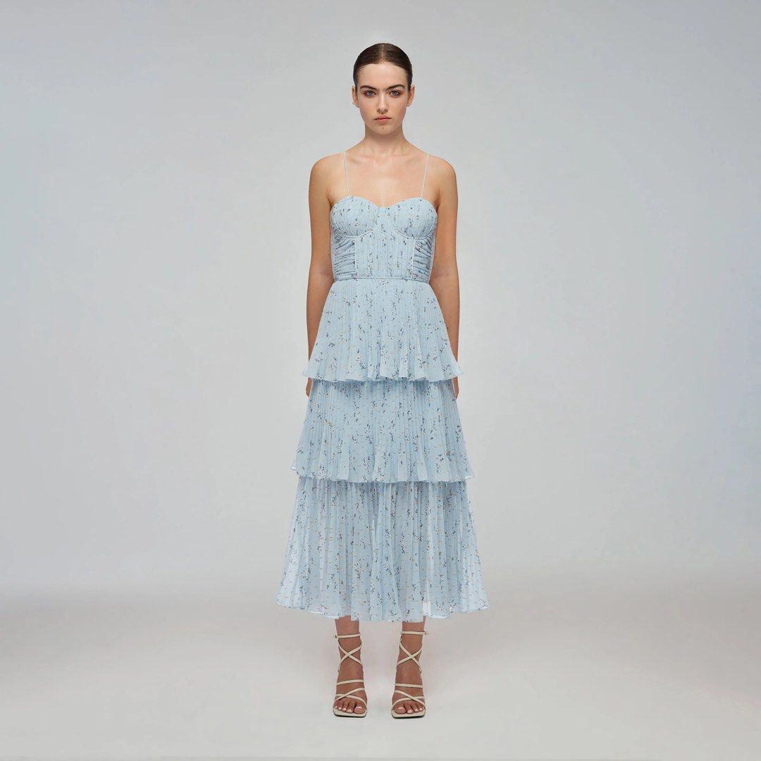 Self portrait discount tiered midi dress