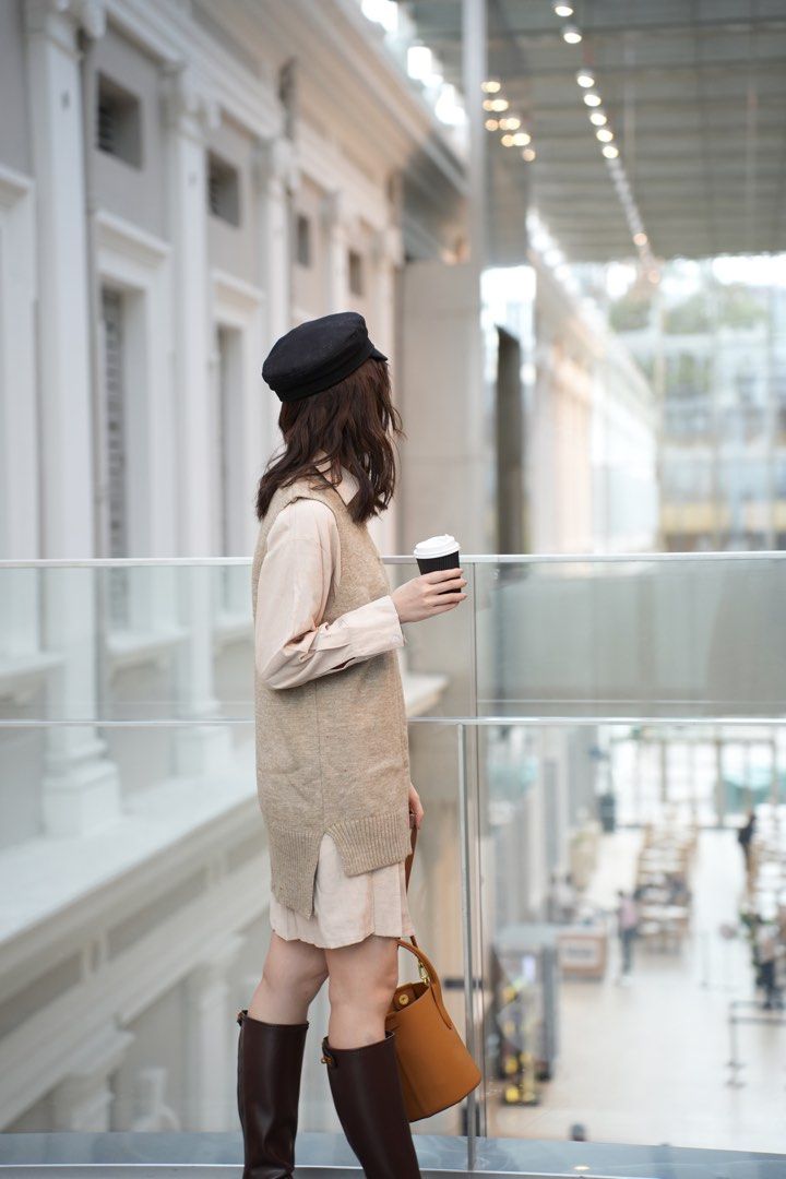 brand new shirt dress knitted vest set can buy separately