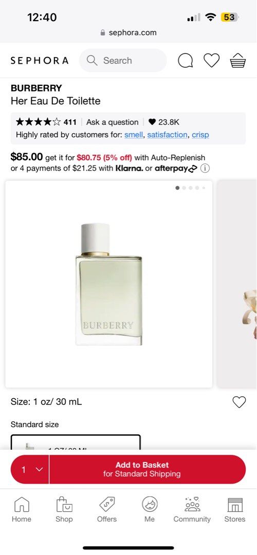 Burberry Her EDT from Sephora Beauty Personal Care Fragrance
