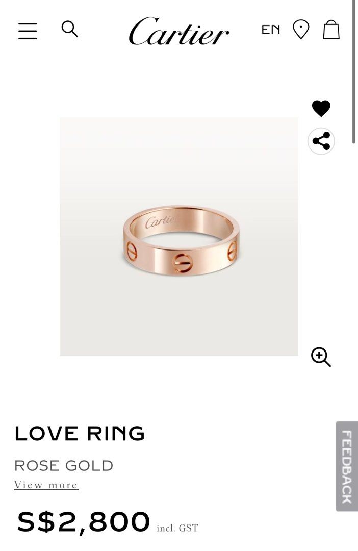 Cartier love ring shop white gold price