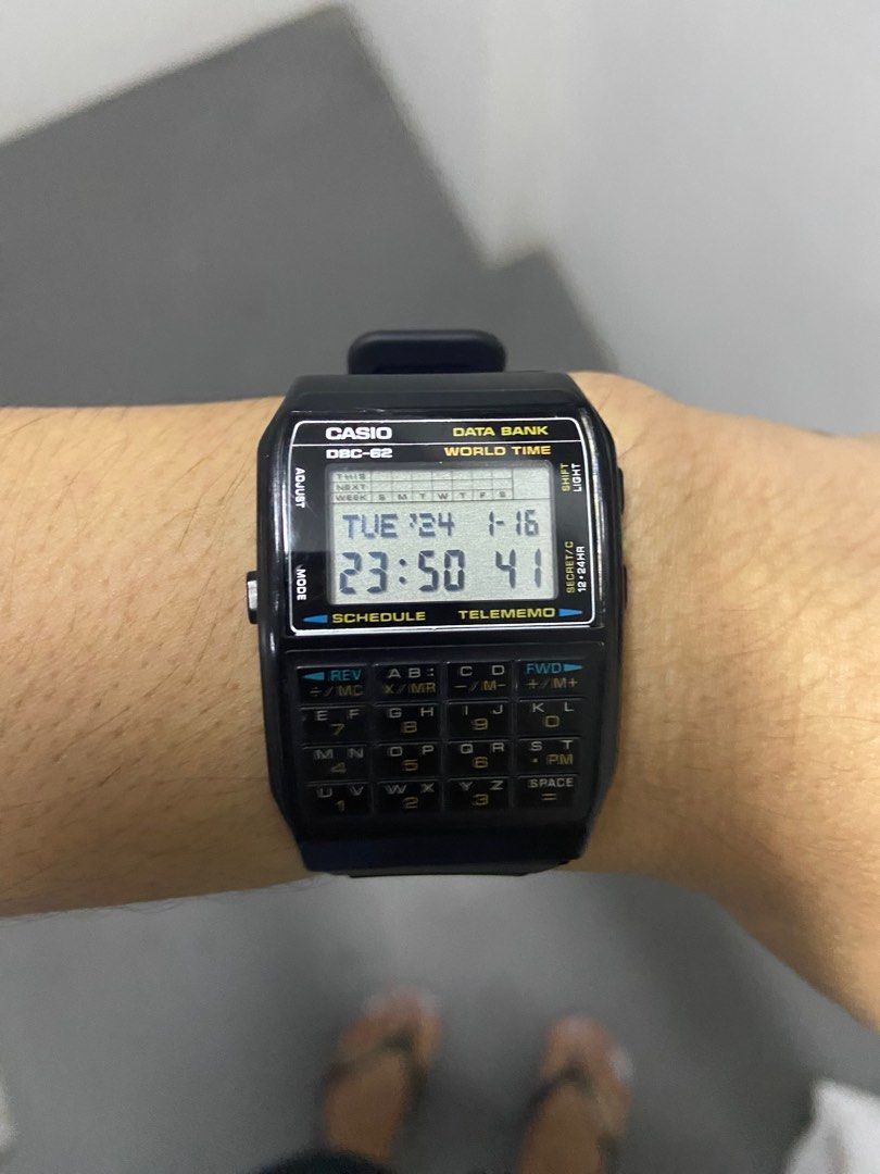 1985 Casio Databank DBC 62 Module 676 Vintage Calculator Watch