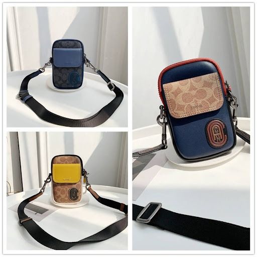 Pacer convertible pouch in colorblock signature canvas with coach patch 2025